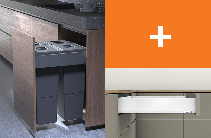 Blum MERIVOBOX with SIGE Puro Waste Bins